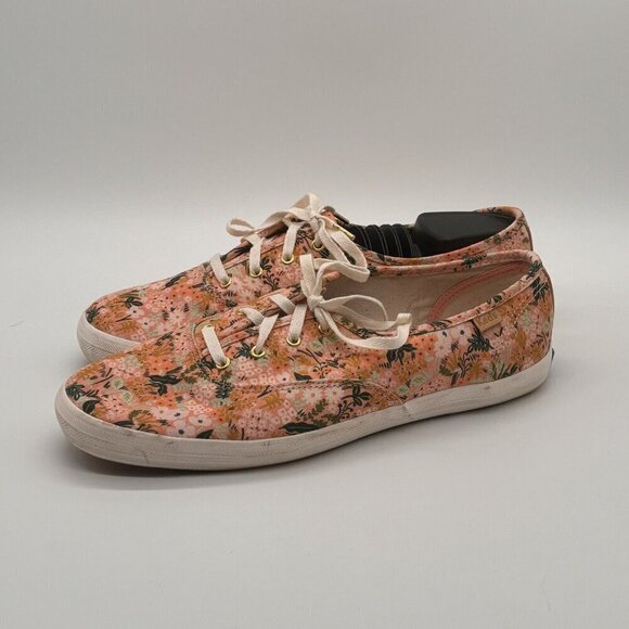 Keds x Rifle Paper Co Pink Floral Shoes Women Size 9.5 Pre-Owned - Good - Picture 3 of 10